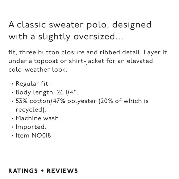 Madewell Ribbed Long-Sleeve Sweater Polo - Picture 7 of 7